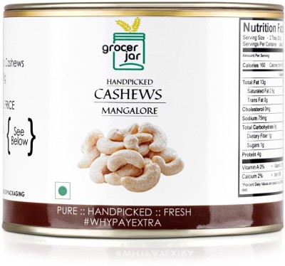 GROCERJAR Pure Handpicked Fresh Mangalore Cashews Cashews(200 g)