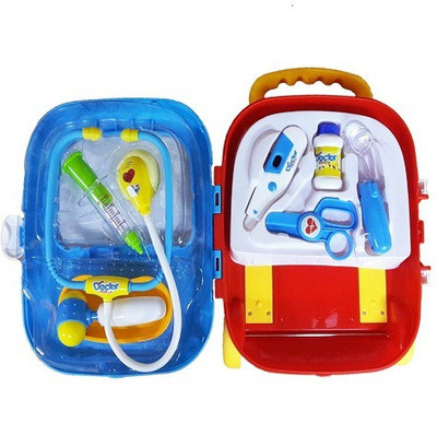 Shivdra traders Doctor Play set Light & Sound Effects with Durable Suitcase for Kids-Blue