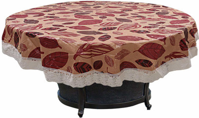 WIN WORLD Printed 4 Seater Table Cover(Red, PVC)