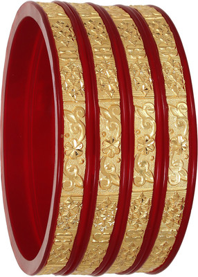 JOYERIA FASHIONS Plastic Gold-plated Bangle Set(Pack of 4)