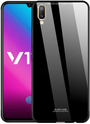 CASE CREATION Back Cover for Vivo V11 Pro , Hard Back Case Easy to Grip Shock Proof Glass Case, Black(Black, Dual Protection, Pack of: 1)