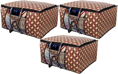 The Furnishing Tree Interlocked Ropes Pattern Blanket/Quilt Bag TFTBK61_S3Combo(Brown)