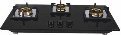 Elica FLEXI FB HCT 375 DX Brass Automatic Gas Stove  (3 Burners)
