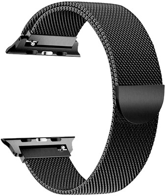 CHG 42mm-44mm Black Milanese Metal Steel Strap Smart Watch Strap(Black)