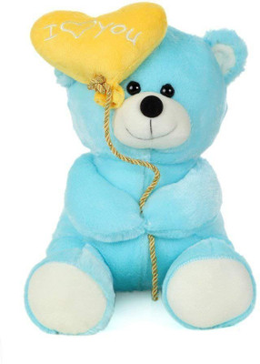 Tickles Cute I Love You Balloon Heart Teddy  - 18 cm(Blue, Yellow)