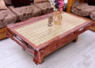 Toshu Self Design 4 Seater Table Cover(Multicolor, PVC)