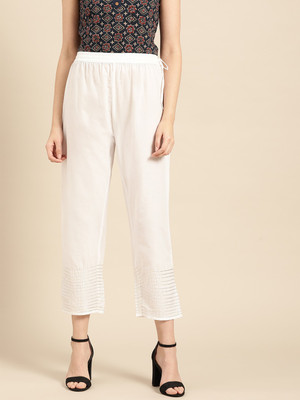Ksut Regular Fit Women White Trousers
