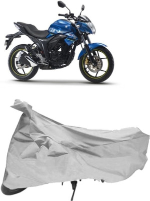 AutoKick Two Wheeler Cover for Suzuki(Gixxer, Silver)
