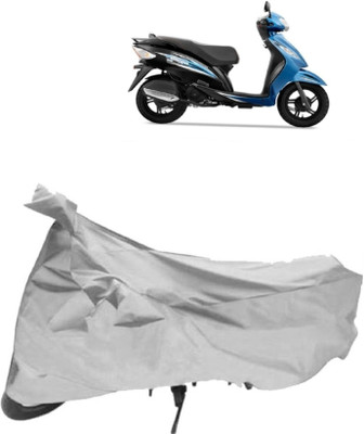 AutoKick Two Wheeler Cover for TVS(Wego, Silver)