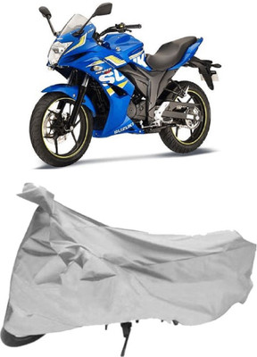 AutoKick Two Wheeler Cover for Suzuki(Gixxer SF, Silver)