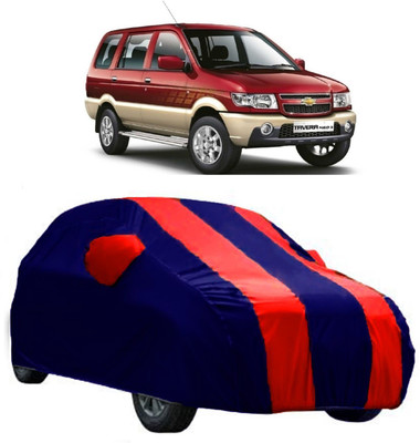 CRONEX Car Cover For Chevrolet Tavera (With Mirror Pockets)(Red, Blue)