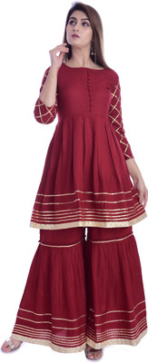 SANGARI Women Kurta Sharara Set