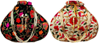 lookingfab potli matka combo-31(Black,Multi color) Potli