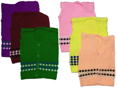 Baby Blossom Self Design Round Neck Casual Baby Boys & Baby Girls Multicolor Sweater
