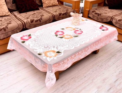 CHANDER Embroidered 4 Seater Table Cover(Pink, Polyester)