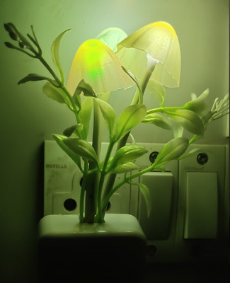 FIT TOY Colorful Romantic LED Mushroom Night Light Dream Bed Lamp Home Decoration ~ Pack of 1 Night Lamp Night Lamp(16 cm, White)