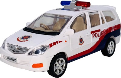 Miniature Mart Carbon Fiber Made Innova Delhi City Police Car With Pull Back and Go Toys For Kids.(White, Pack of: 1)