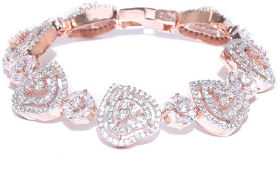 Priyaasi Brass Cubic Zirconia Gold-plated Bracelet