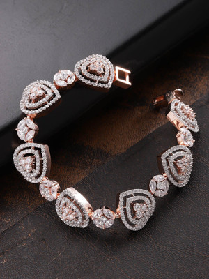 Priyaasi Brass Cubic Zirconia Gold-plated Bracelet
