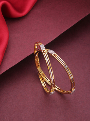 Priyaasi Brass Gold-plated Bangle Set(Pack of 2)