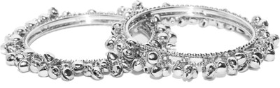 Priyaasi Brass Silver Coated Bangle Set(Pack of 2)