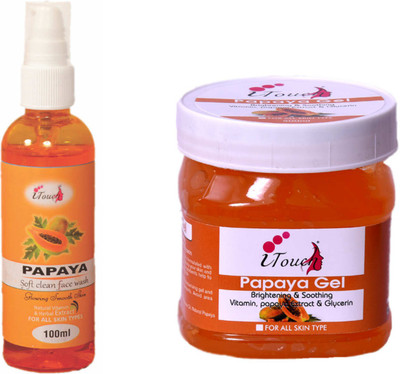 I TOUCH HERBAL PAPAYA GEL 500 ML & PAPAYA FACE WASH 100 ML(2 Items in the set)