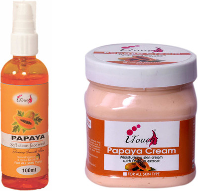 I TOUCH HERBAL PAPAYA CREAM 500 ML & PAPAYA FACE WASH 100 ML(2 Items in the set)