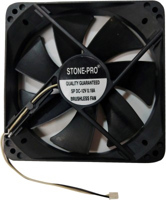 STONE-PRO Cabinet Fan 4-Inch Square (120*120*25 MM) 12 V DC CPU Cooling fan BLACK Color Cooler(Black)