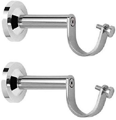 Nixnine Silver Rod Rail Bracket Metal(Pack of 2)