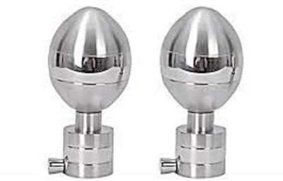 Nixnine Silver Rod Rail Bracket Metal(Pack of 2)
