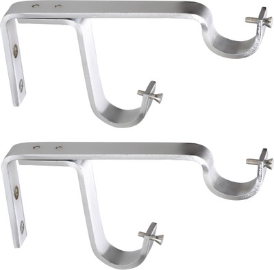 Nixnine Silver Rod Rail Bracket Metal(Pack of 2)