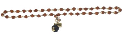 anagha PurePanchmukhi Rudraksha with brass cap and Shiv Shakti pendant 8 mm Mala Self Certified in 108+1 Beads for All Metal, Wood Chain Set
