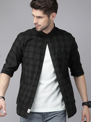 Roadster Men Checkered Casual Grey Shirt