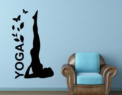HAPPYSTICKY 85 cm Yoga Removable Sticker(Pack of 1)