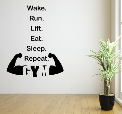 HAPPYSTICKY 80 cm Gym Removable Sticker(Pack of 1)