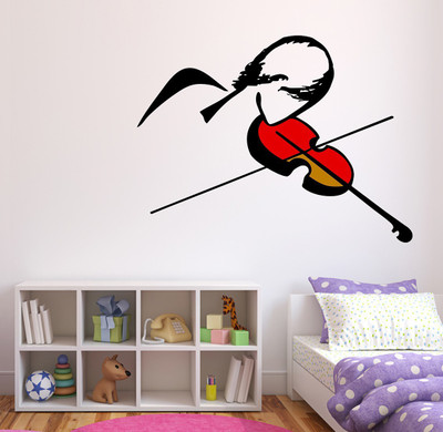 HAPPYSTICKY 80 cm Guiter Removable Sticker(Pack of 1)