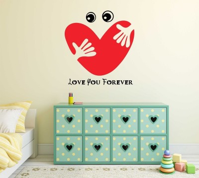 HAPPYSTICKY 55 cm Love You Forever Removable Sticker(Pack of 1)