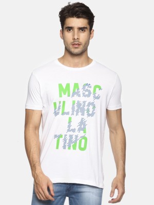 Masculino Latino Printed Men Round Neck White T-Shirt