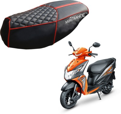 MOTOTRANCE PU Leather Designer Scooter (MTSC-303-BLRD) Single Bike Seat Cover For Honda Dio