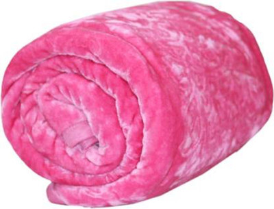 AUBORON Self Design Double Mink Blanket for  Heavy Winter(Microfiber, Pink)