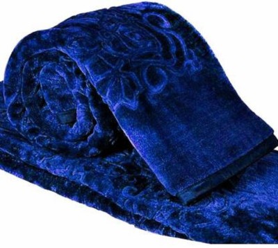 SHOORAAY Self Design Double Quilt for  Heavy Winter(Fur, Dark Blue)