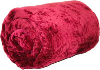 AUBORON Self Design Double Mink Blanket for  Heavy Winter(Microfiber, Maroon)