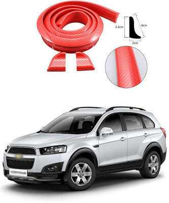 PECUNIA Plastic Car Bumper Guard(Red, Pack of 1, Chevrolet, Captiva)