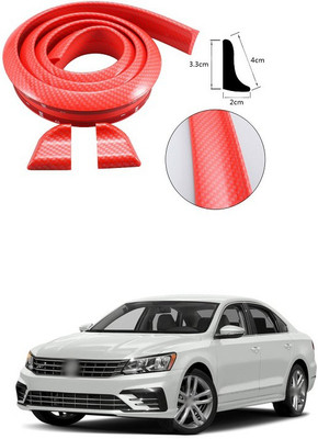 PECUNIA Plastic Car Bumper Guard(Red, Pack of 1, Volkswagen, Passat)