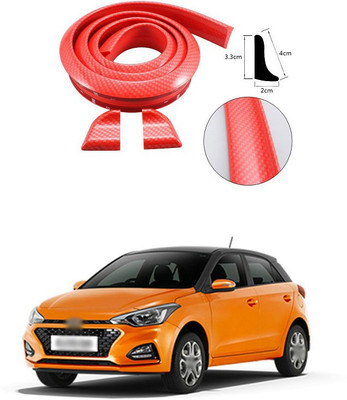 PECUNIA Plastic Car Bumper Guard(Red, Pack of 1, Hyundai, Elite i20)