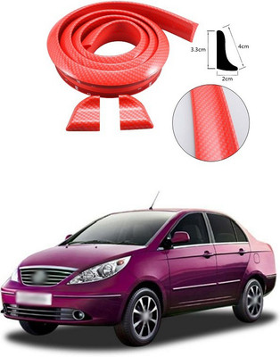 PECUNIA Plastic Car Bumper Guard(Red, Pack of 1, Tata, Manza)