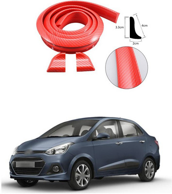PECUNIA Plastic Car Bumper Guard(Red, Pack of 1, Hyundai, Xcent)