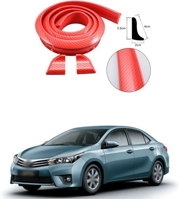 PECUNIA Plastic Car Bumper Guard(Red, Pack of 1, Toyota, Corolla Altis)