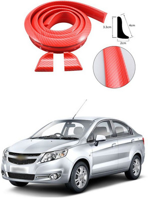 PECUNIA Plastic Car Bumper Guard(Red, Pack of 1, Chevrolet, Sail)