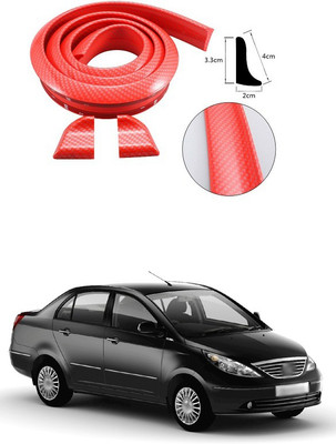 PECUNIA Plastic Car Bumper Guard(Red, Pack of 1, Tata, Aria)
